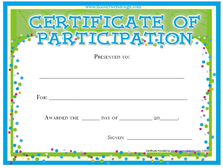 Free Printable Participation Certificates