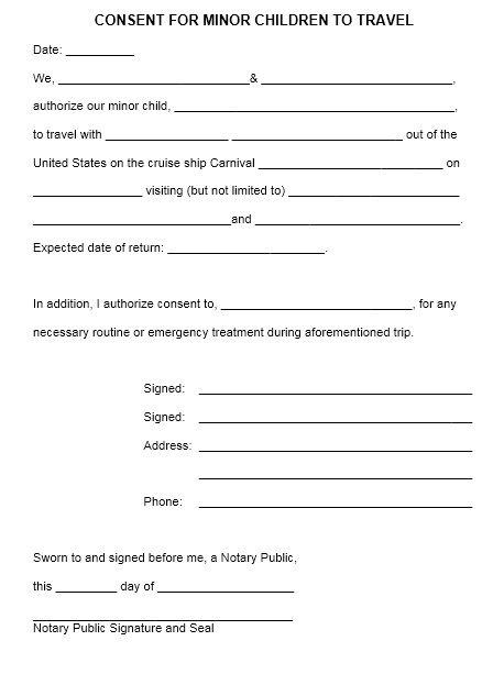 Child Travel Consent Form Template from www.printablesample.com