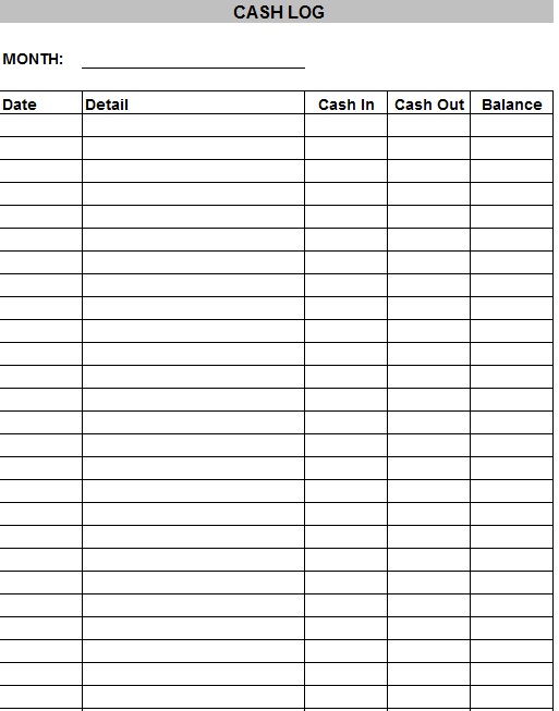 Money Log Template from www.printablesample.com