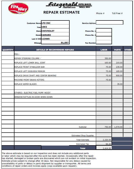 13-free-sample-auto-repair-estimate-templates-printable-samples