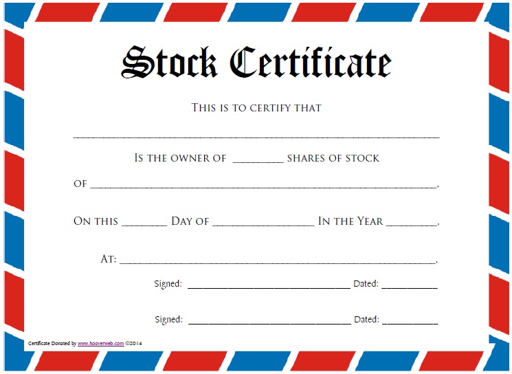 Creative Stock Shares Certificate