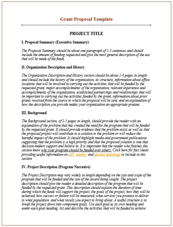 Grant Proposal Paper Example Grant Proposal Paper Example