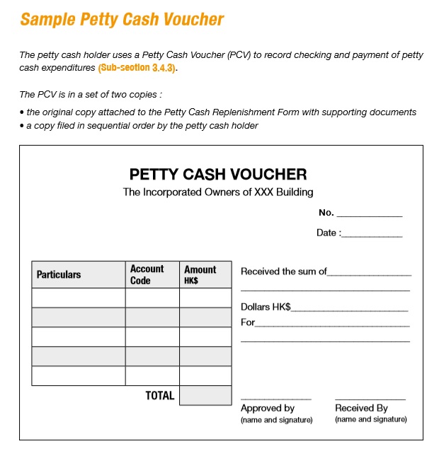 Petty Cash Voucher Template Free