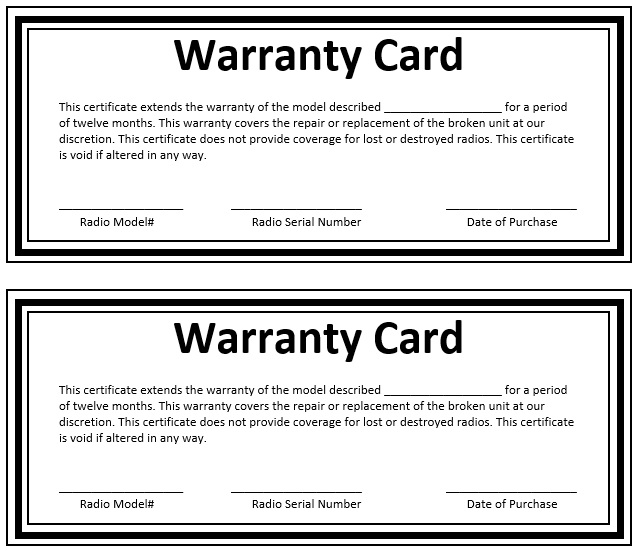 Warranty Template Free Download from www.printablesample.com