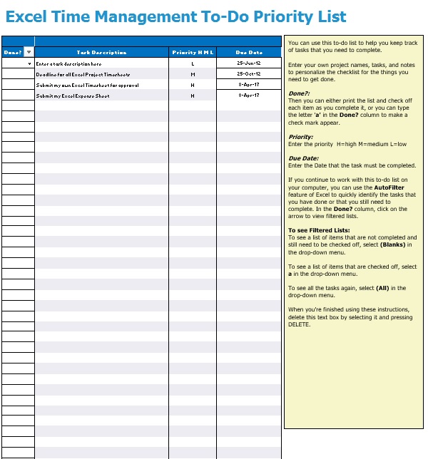 Todo Checklist Template from www.printablesample.com