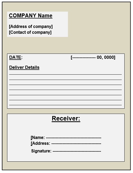 10 Free Sample Goods Delivery Receipt Templates Printable Samples