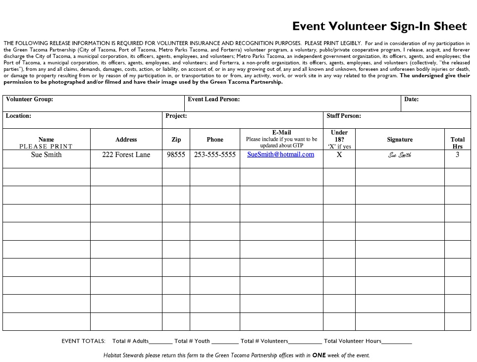 Volunteer Form Template from www.printablesample.com