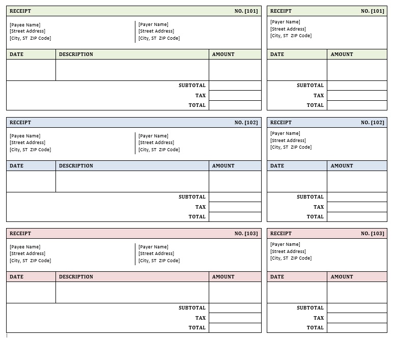 Sample Receipt Template from www.printablesample.com