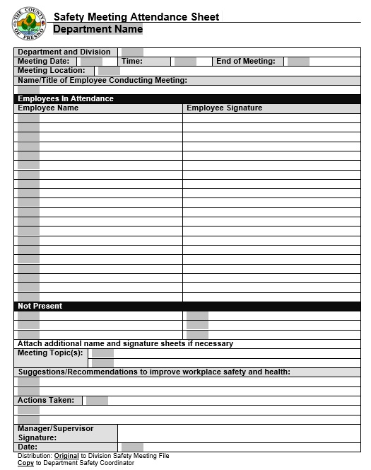 8 Free Sample Safety Sign in Sheet Templates - Printable Samples