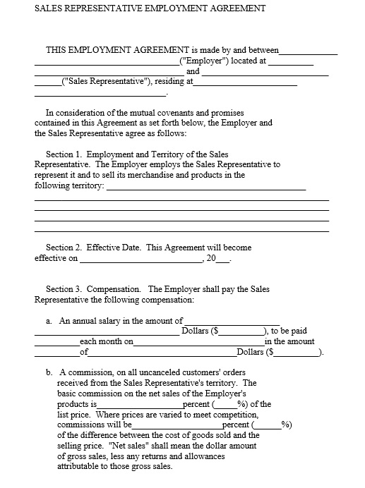 sample sales commission agreement template