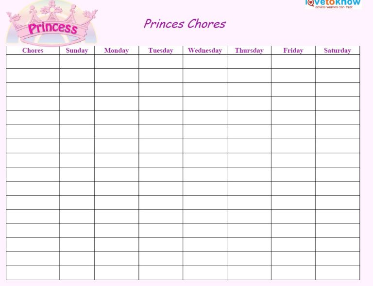 13 Free Sample Daily Chore List Templates - Printable Samples