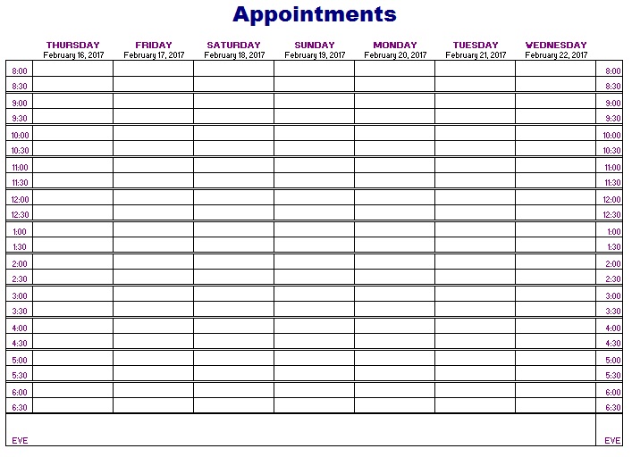 Patient Appointment Scheduling Template Excel