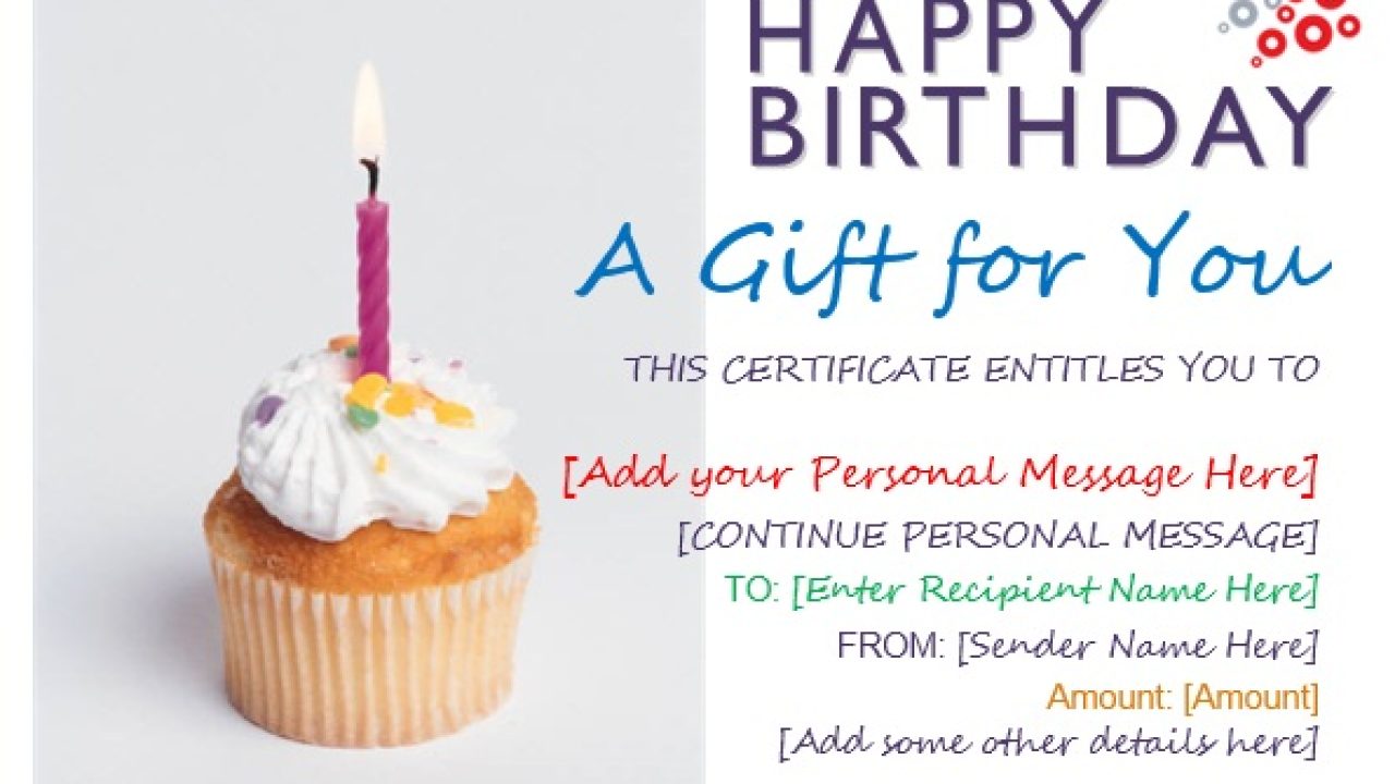 Blank Birthday Gift Certificate Template