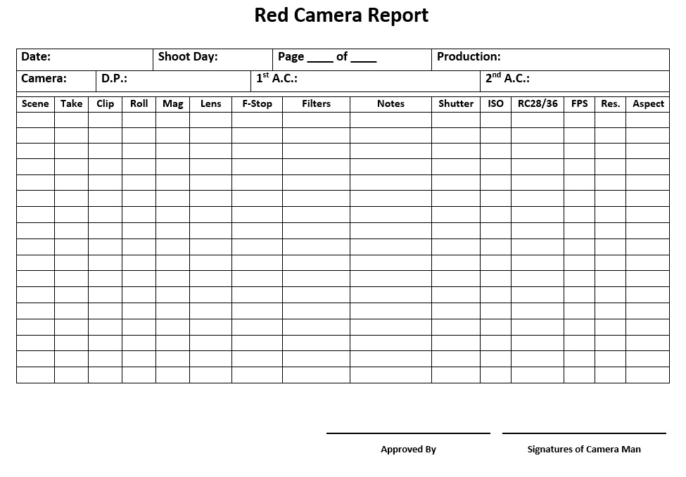 8 Free Sample Camera Report Templates Printable Samples