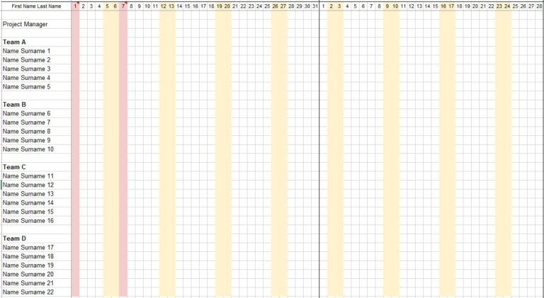 12 Free Sample Vacation Schedule Templates - Printable Samples