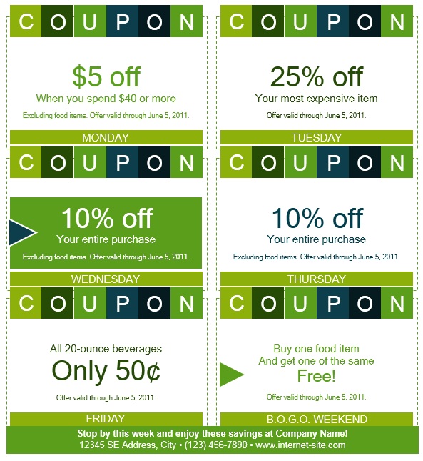 12 Free Sample Grocery Coupon Templates Printable Samples
