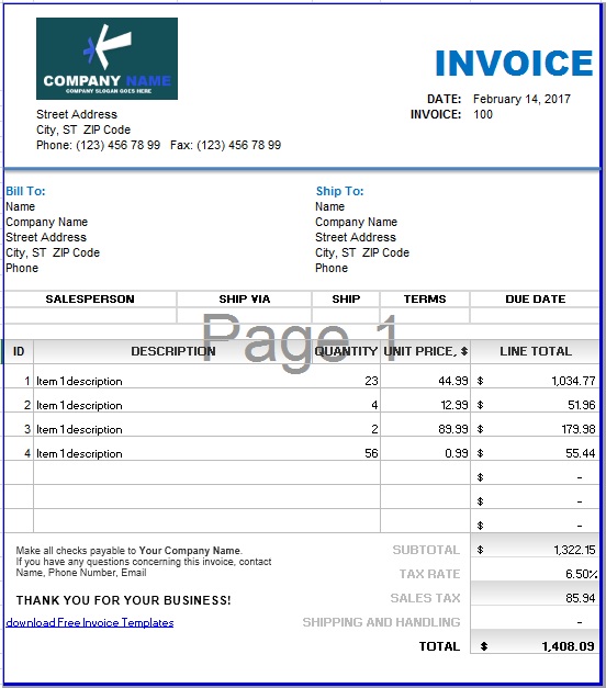 13 Free Sample Sales Invoice Templates Printable Samples