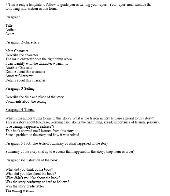 Middle School Book Review Fiction 10 Printable Samples middle-school-book-review-fiction-10-printable-samples