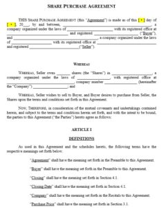 13 Free Sample Purchase Agreement Templates - Printable Samples