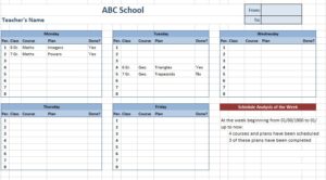12 Free Sample Teacher Schedule Templates - Printable Samples