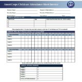 9 Free Sample Child Care Attendance Sheet Templates - Printable Samples