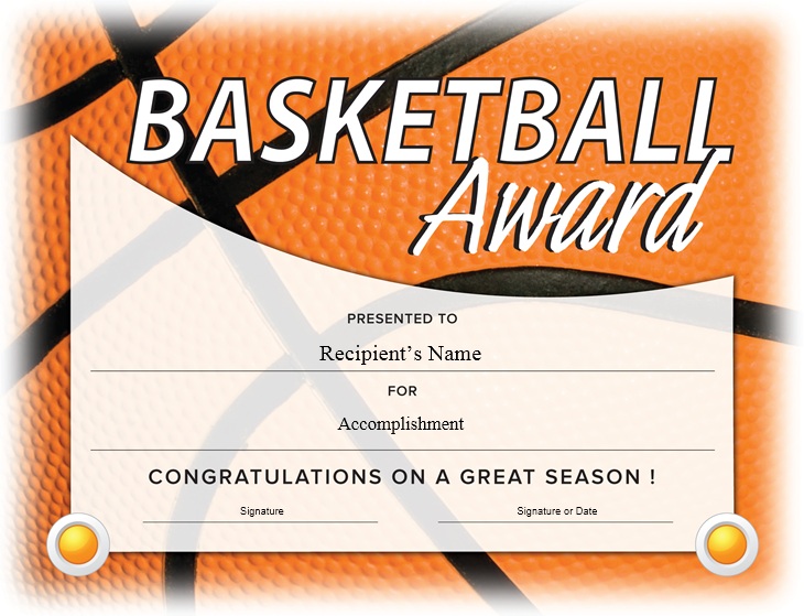 13 Free Sample Basketball Certificate Templates Printable Samples