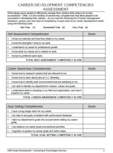 11 Free Sample Career Development Survey - Printable Samples