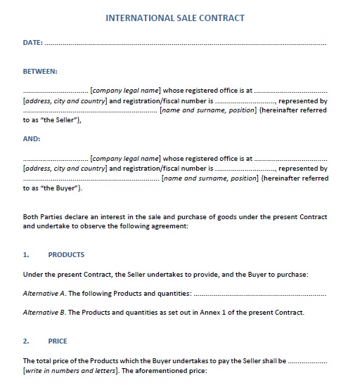 13 Free Sample Selling Contract Templates - Printable Samples