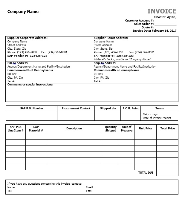 Supplier Invoice Template