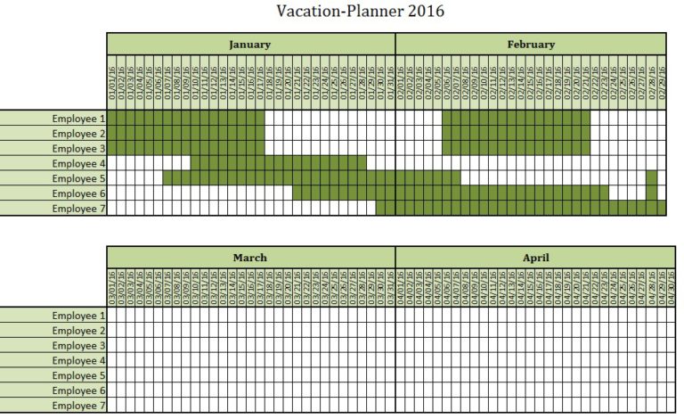 12 Free Sample Vacation Schedule Templates - Printable Samples