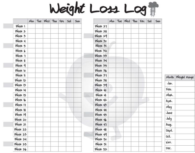 13 Free Sample Weight Loss Log Templates - Printable Samples