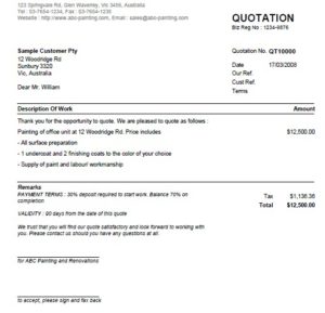 Service Quote Example Australia Office Monthly Service Quotation Templates - Printable Samples