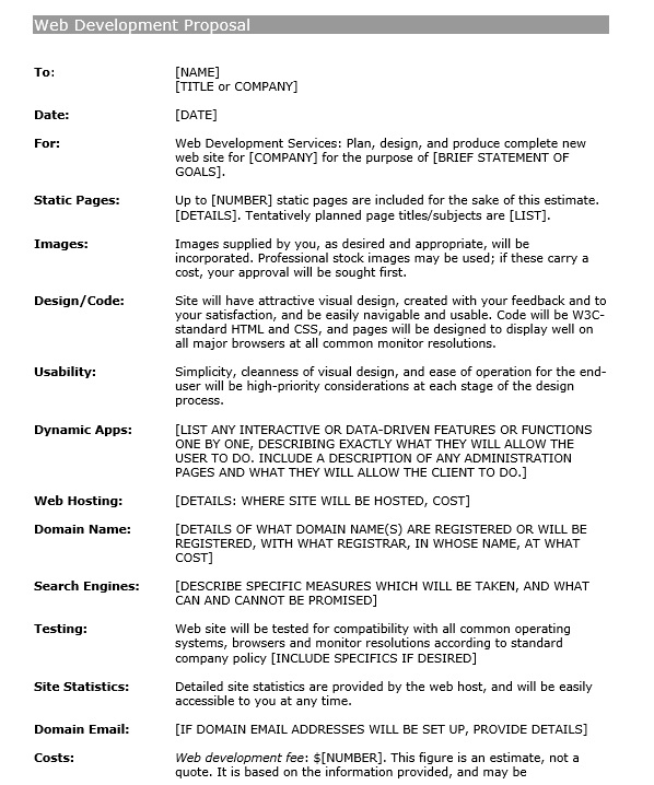 7 Free Sample Web Design Estimate Evaluation Form - Printable Samples