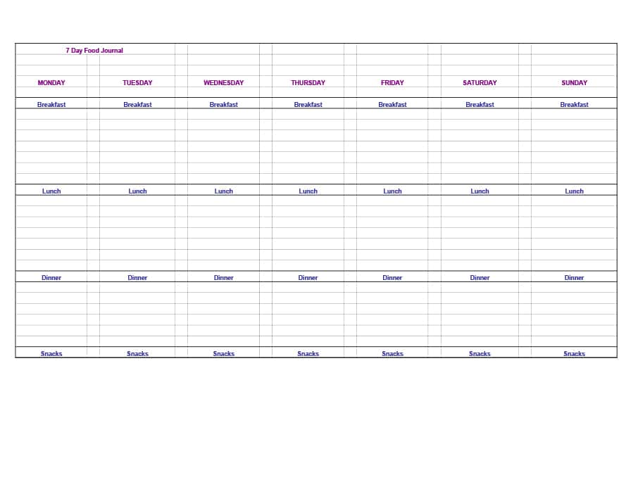 food journal template 14