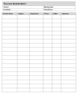 7 Free Sample Teacher’s Attendance Sheet Templates - Printable Samples