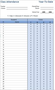 9 Free Sample Class Attendance Sheet Templates - Printable Samples