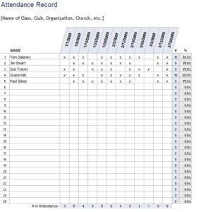 9 Free Sample Class Attendance Sheet Templates - Printable Samples