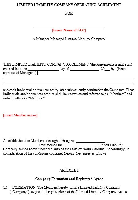 10 Free Sample LLC Agreement Templates - Printable Samples