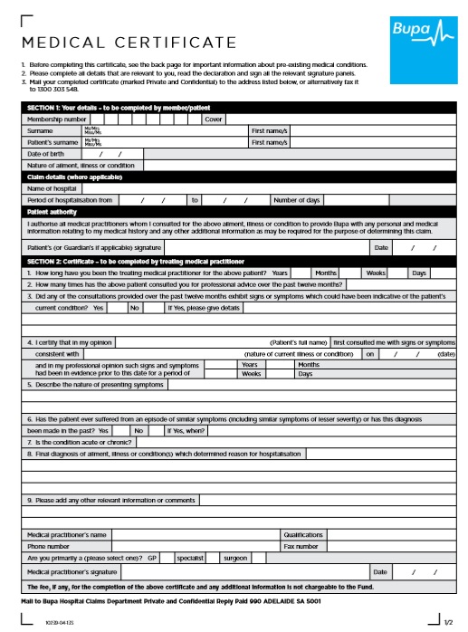 Printable Medical Certificate 10