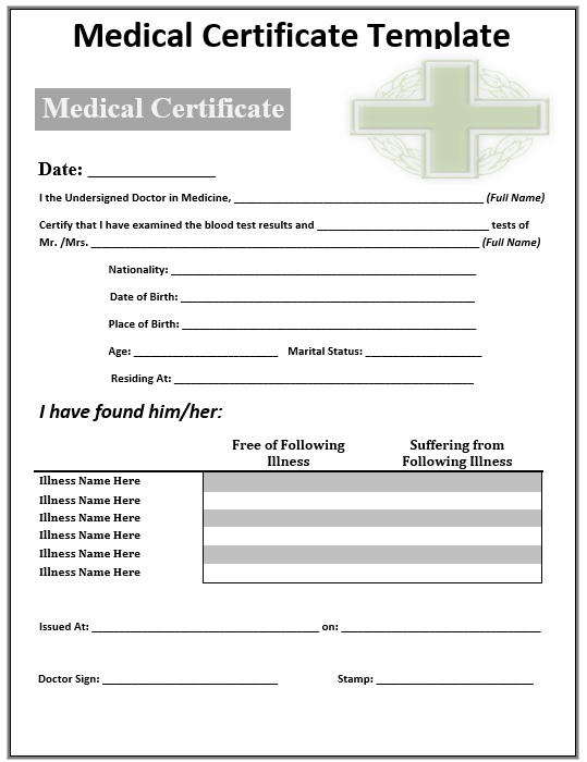 Printable Medical Certificate 7