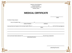 18 Free Sample Medical Certificate Templates - Printable Samples