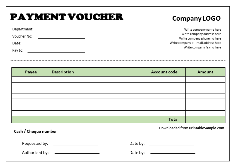 payment voucher assignment