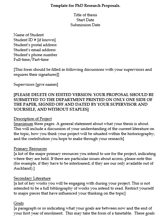 research proposal standard format