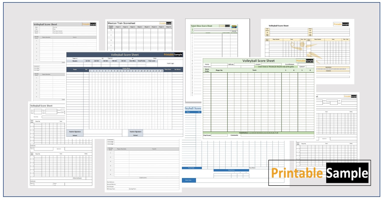 14 Free Sample Volleyball Score Sheet Templates - Printable Samples