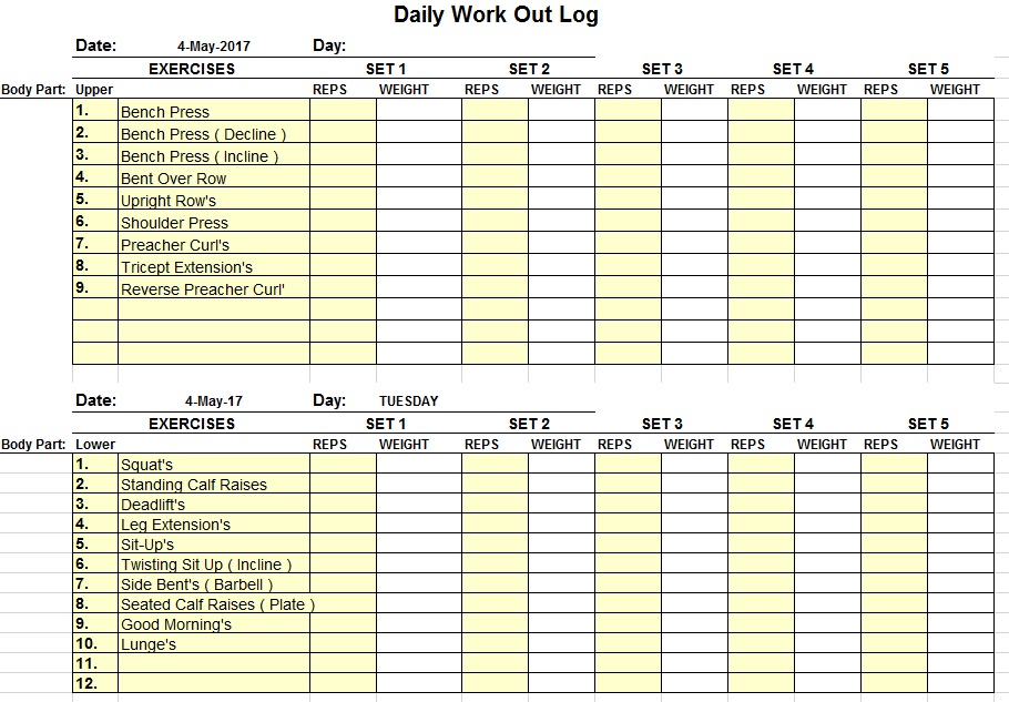 11-free-sample-workout-log-templates-printable-samples