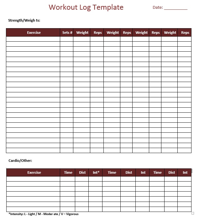 11-free-sample-workout-log-templates-printable-samples