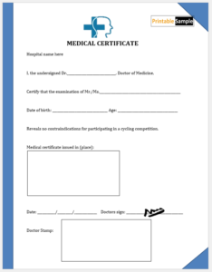 18 Free Sample Medical Certificate Templates - Printable Samples