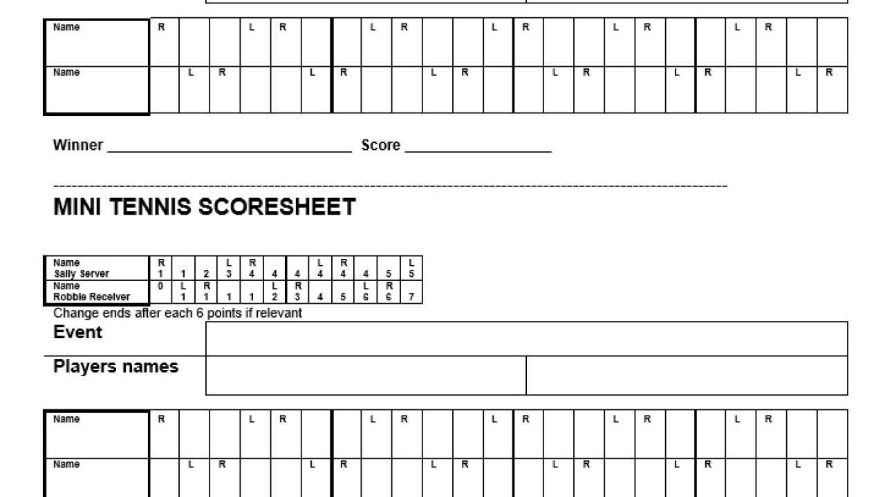 FREE Sample Tennis Score Sheet Templates In PDF, 46% OFF