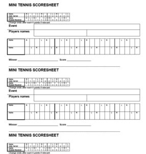 Editable Tennis Score Sheets & Templates