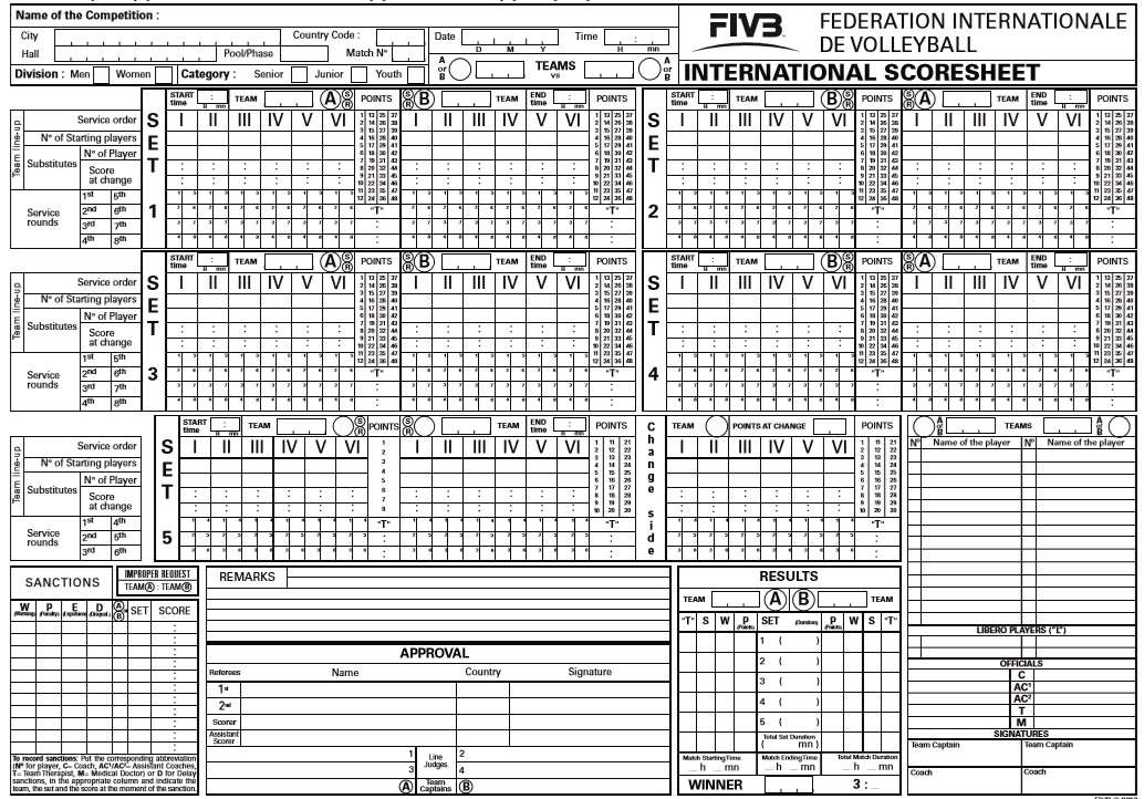 8 Free Sample Volleyball Score Sheet Templates - Printable Samples.